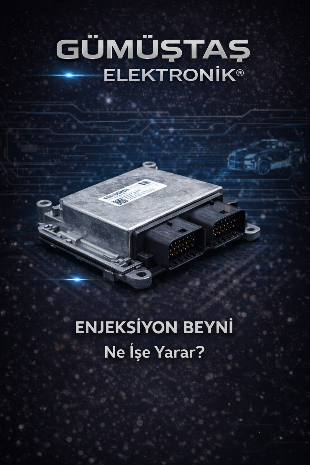 Enjeksiyon beyni (ECU), motorun yakıt püskürtme zamanını ve miktarını kontrol ederek motorun verimli çalışmasını sağlayan elektronik kontrol ünitesidir.