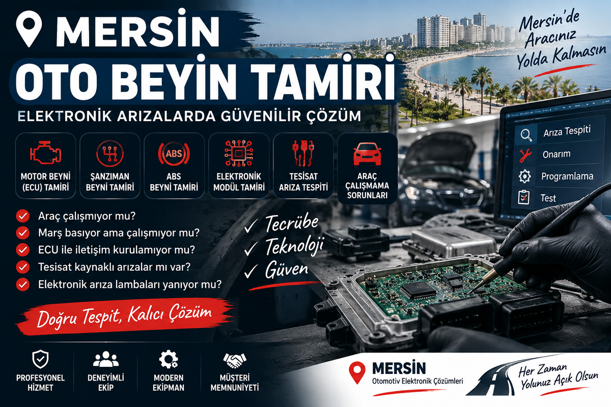 Mersin Oto Beyin Tamiri – Araç Çalışmama ve Elektronik Arıza Çözümleri