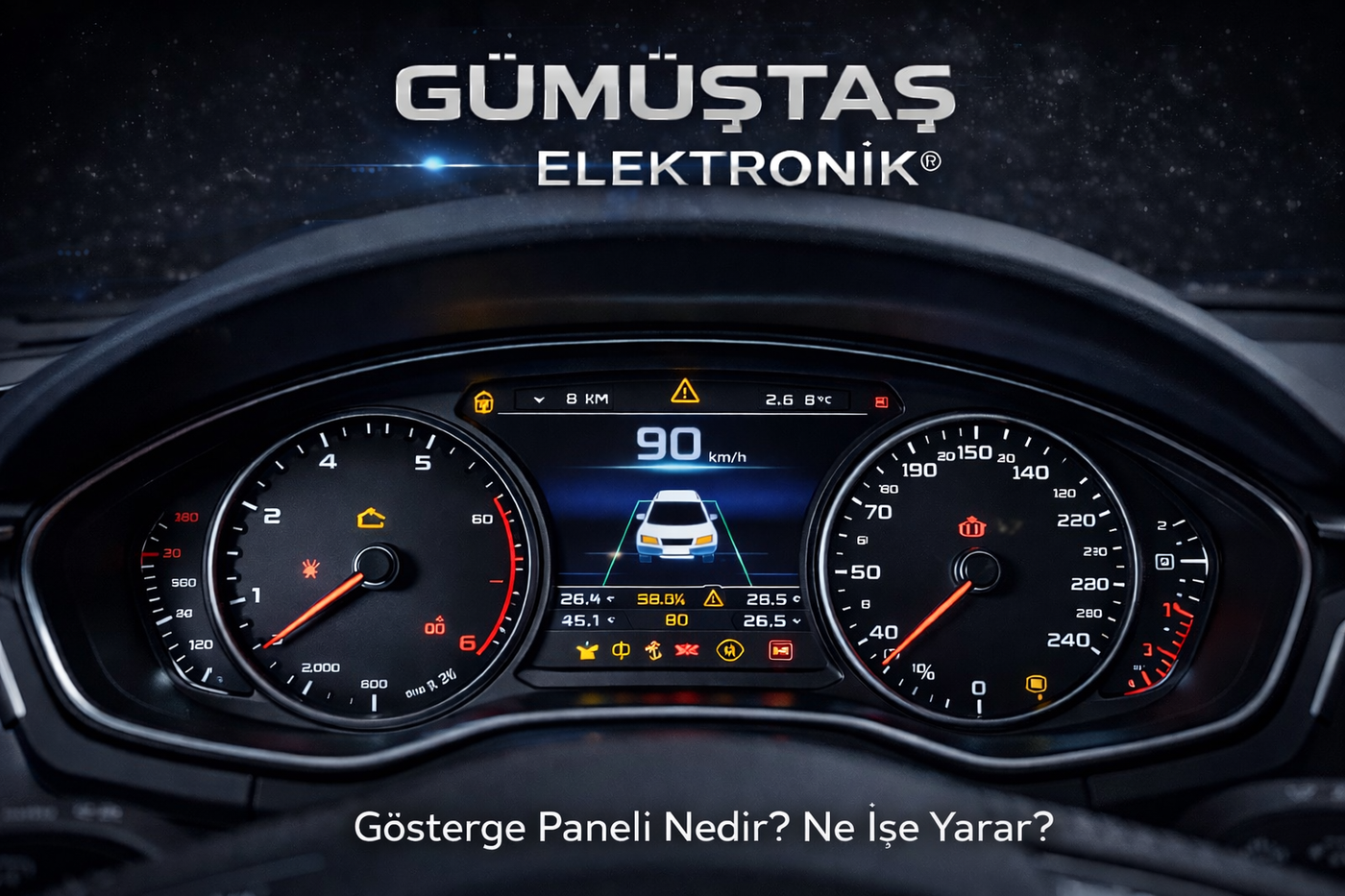araç gösterge paneli, sürüş güvenliği için kritik bilgileri sunan elektronik paneldir.