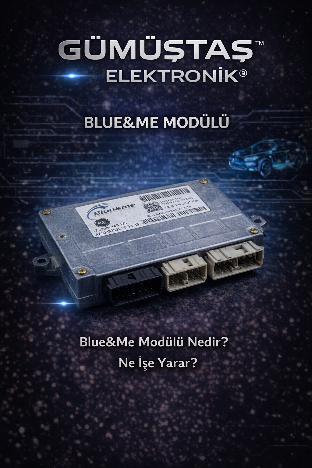 Blue&Me modülü, araçlarda Bluetooth, USB ve sesli komut özelliklerini yöneten multimedya ve bağlantı kontrol ünitesidir