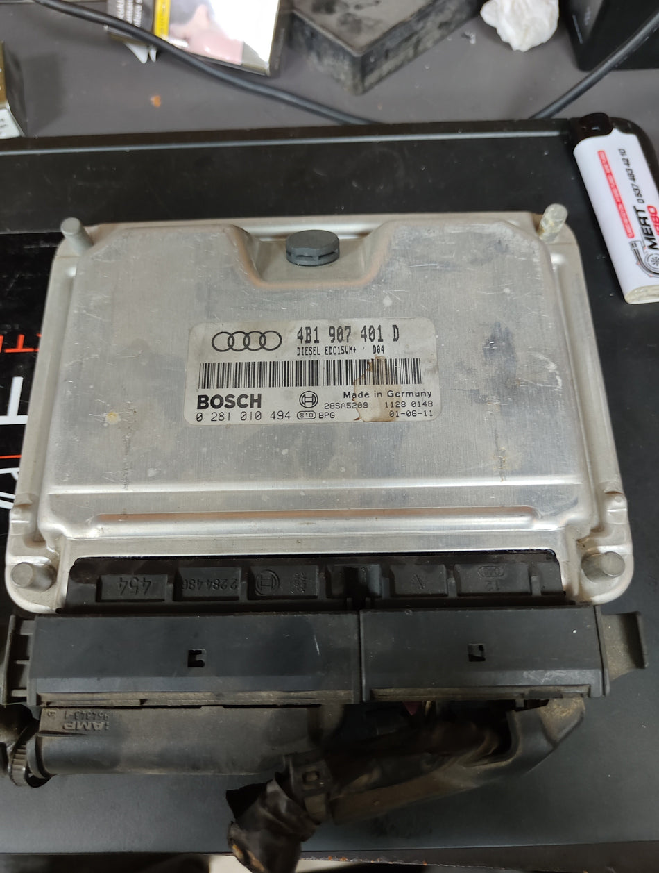 Audi 4B1 907 401 D Bosch EDC15VM+ Motor Beyni ECU 0281010494 Çıkma