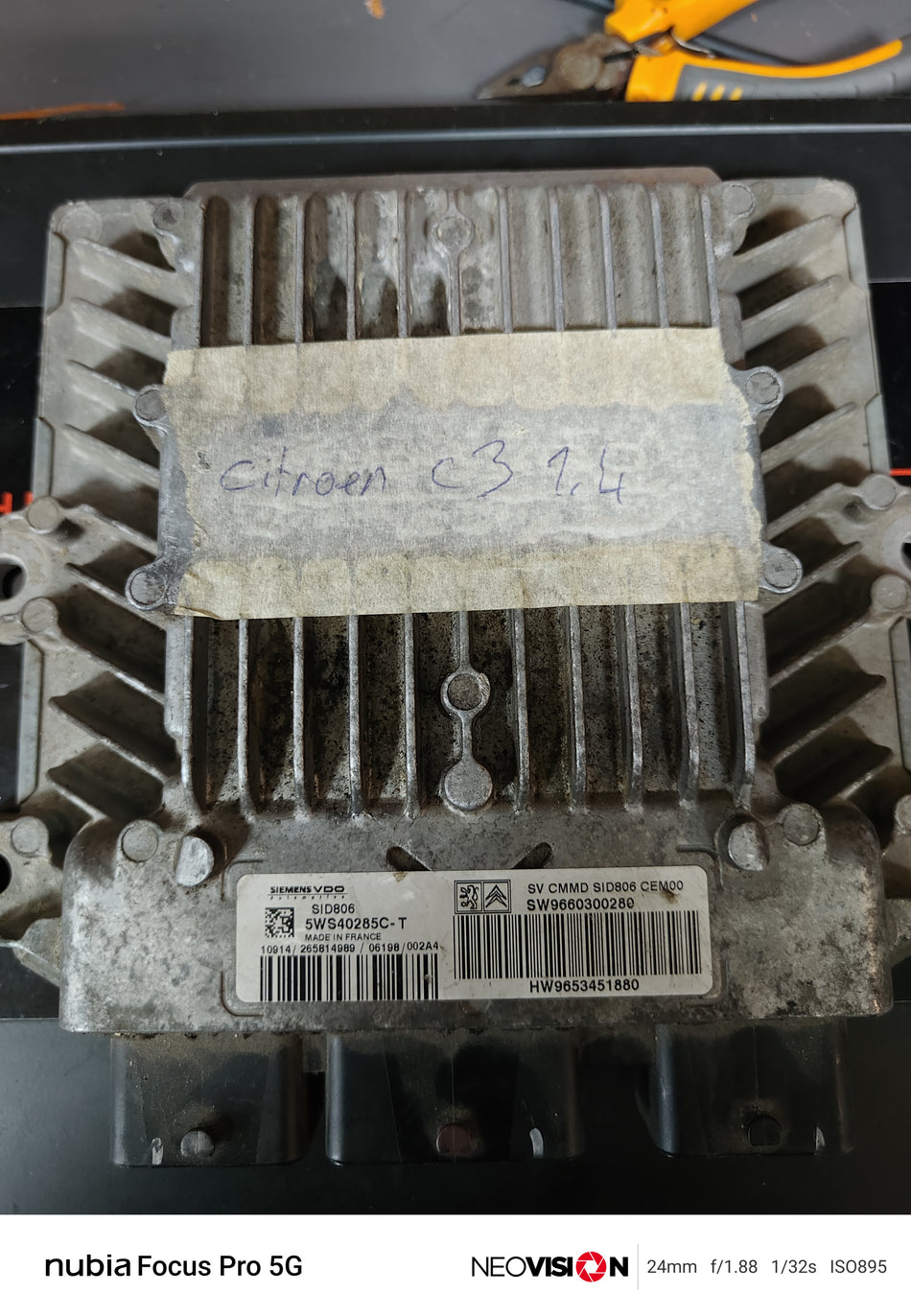 9653545180 Siemens SID806 Citroen C3 1.4 HDI Motor Beyni ECU Sagem Siemens VDO Çıkma Beyin