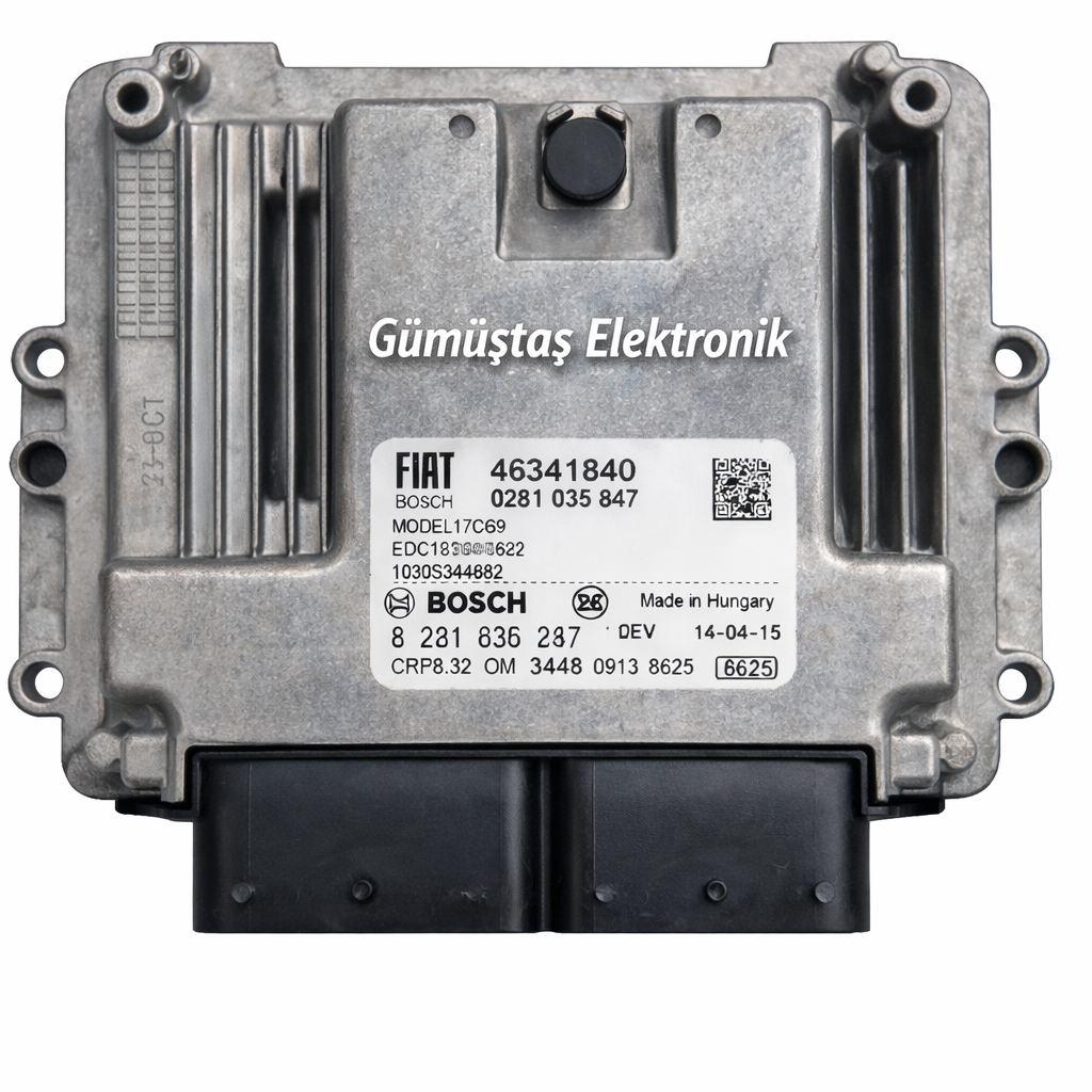 FIAT Doblo 1.6 MultiJet 2015 263 kasa 88kW EDC17C69 0281035847 46341840 motor beyni ECU Gümüştaş Elektronik