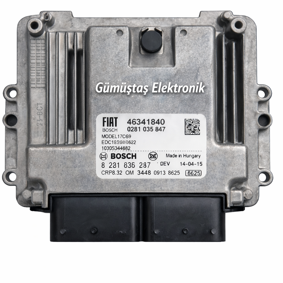 FIAT Doblo 1.6 MultiJet 2015 263 kasa 88kW EDC17C69 0281035847 46341840 motor beyni ECU Gümüştaş Elektronik