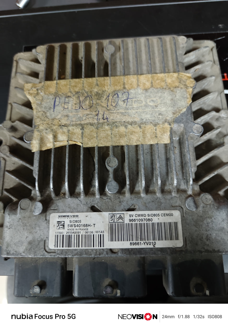 9654091680 SID805 5WS40168H-T Peugeot Citroen Motor Beyni ECU