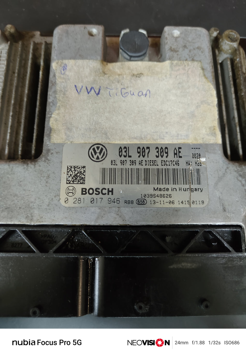 03L 907 309 AE Bosch EDC17CP46 VW Tiguan Motor Beyni ECU